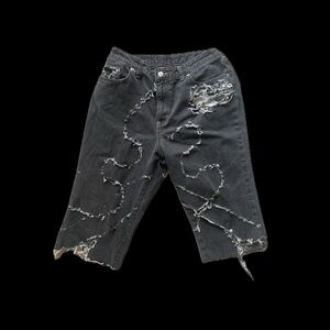Vintage Bongo Jeans Reworked into Distressed Jorts